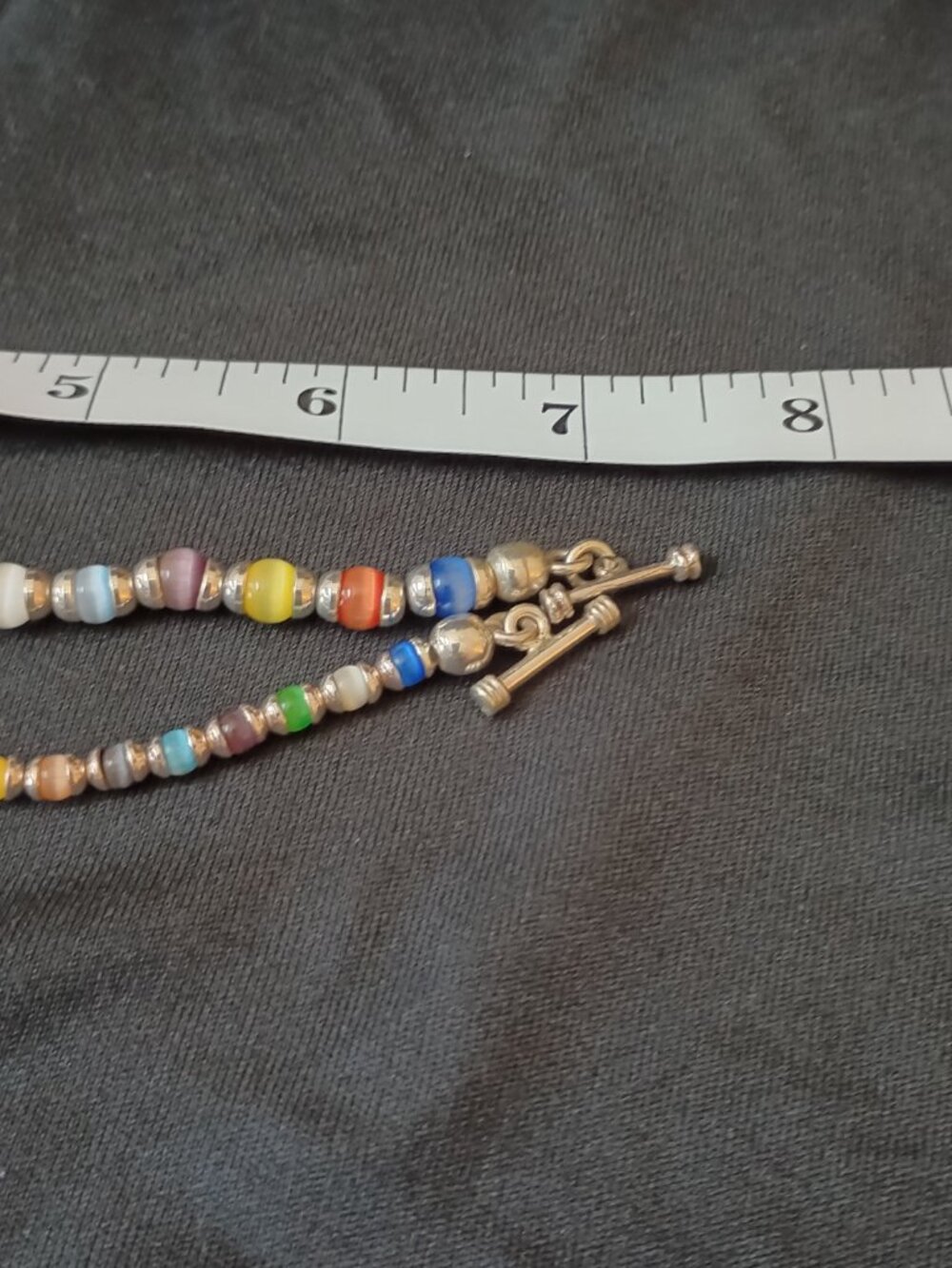 Glass Bead Sterling Silver Set Includes 2 Bracelets, 2 Bracelets, and Earrings - Picture 8 of 8